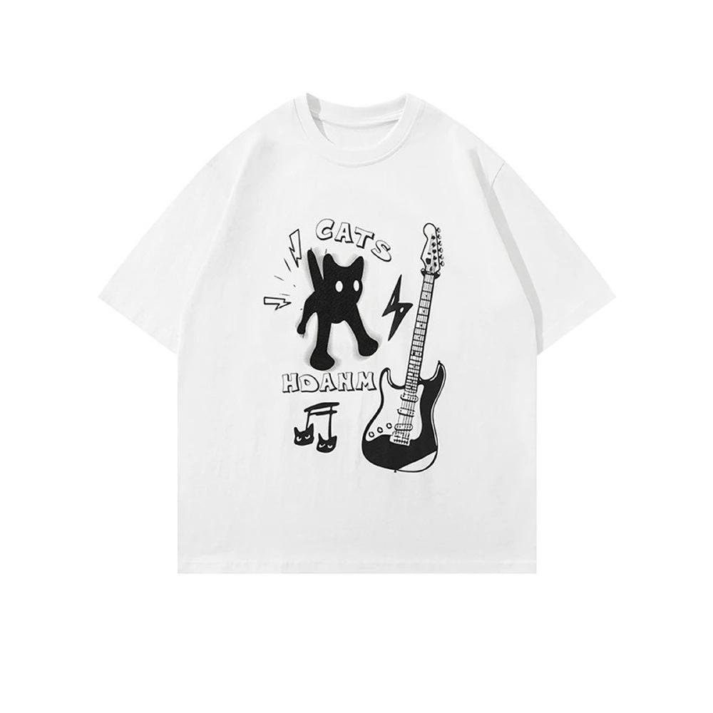 Women's T-shirt Y2k Clothes Kawaii Tops House Pet Print Streetwear Cute Cat Graphic cotton Clothing Autumn and winter innerwear