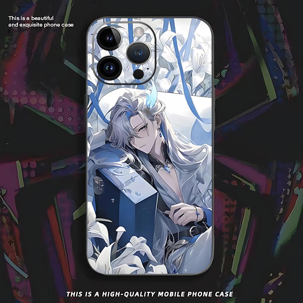 Genshin Impact Neuvillette Phone Case For iPhone 16 16e 15 14 13 12 11 XS XR Plus Mini Pro Max Soft Black Shockproof Cover