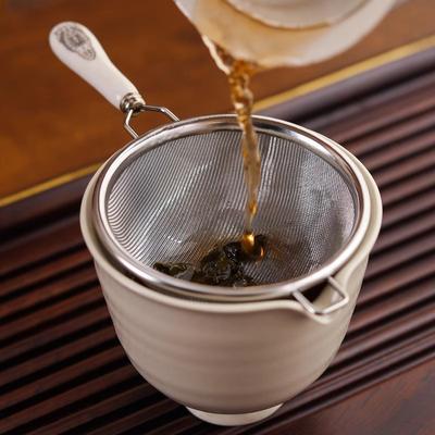 Tea Strainer Mesh Tea Infuser Filter Teapot Strainer with Ceramic Handle Fine Mesh Sieve Spice Strainer Tea Ceremony Accessories