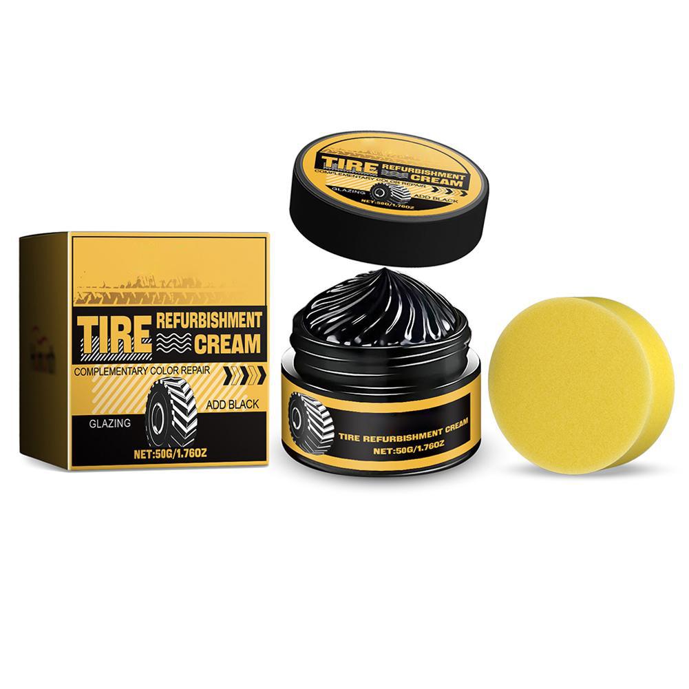 Tire Coating Paste Creative Car Tire Retreading Cleaning Agent Brightener Polishing Car Shiny Maintenance Tire Cream Paste G7U8