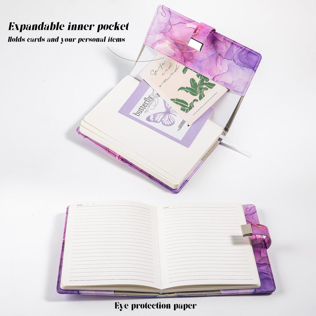 Marble Pattern Password Lock A5 Notebook Diary