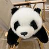 Simulation Realistisch Flauschiger Zoo Panda Weiches Plüschtier Niedliche Bären Plüschtier Puppe Liegend Lustige Spielzeuge für Mädchen Geburtstagsgeschenke