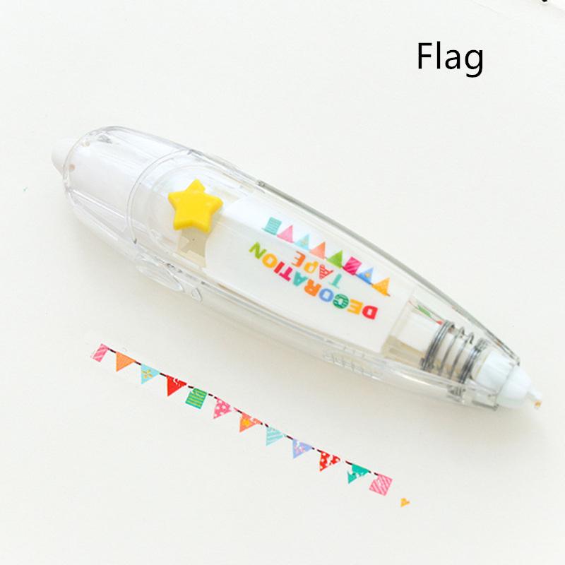 Lace Decoration Tape Knock Type Cute Animal Pink Star Flower Stickers Diary Correction Tape A6755