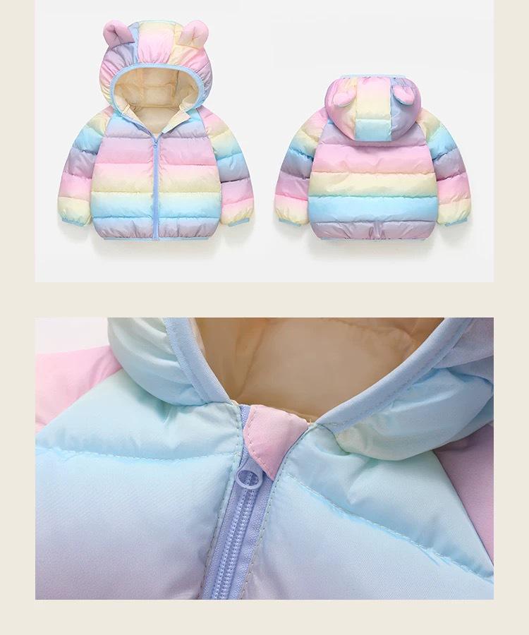 Kinder Kapuzenjacke mit Baumwollfutter - Warmer Cartoon-Print für Jungen & Mädchen im Herbst/Winter