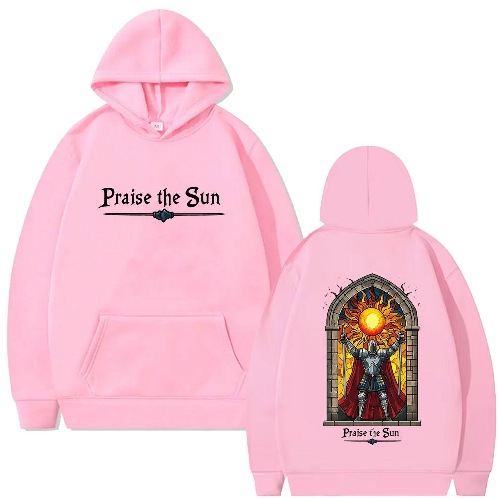 Game Dark Souls Praise The Sun Graphic Hoodie Men Women Vintage Gothic Rock Hooded Sweatshirt Unisex Casual Oversized Hoodies