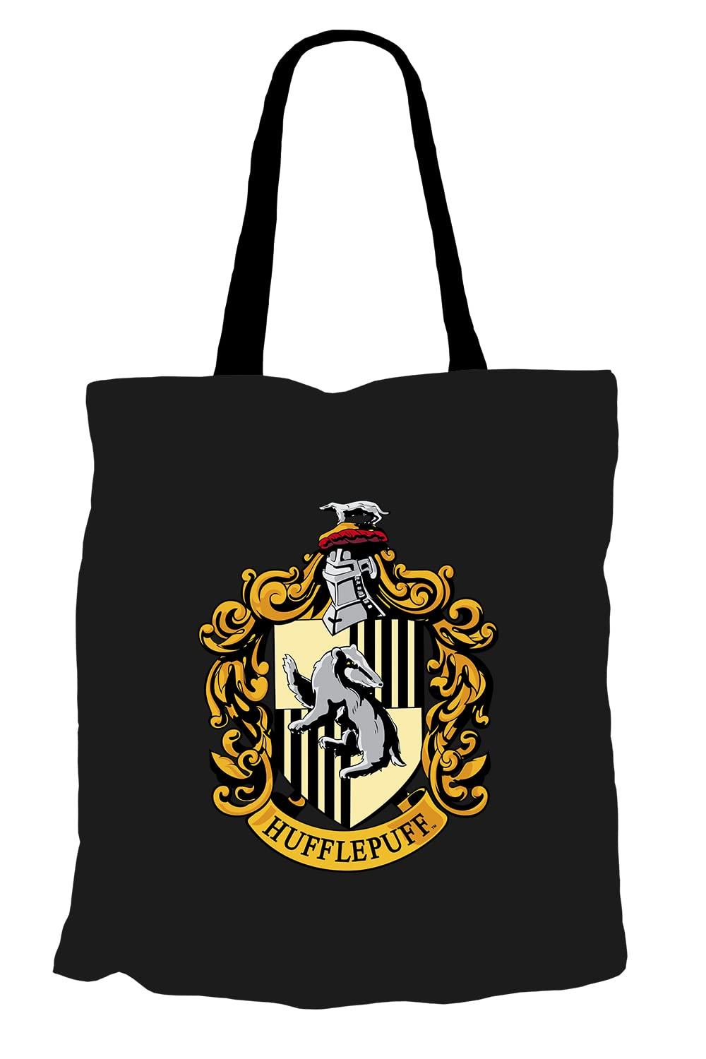 

Harry Potter Large Stylish A4 Canvas Shoulder Bag Large Capacity Black Cotton Foldable Compact Eco Bag Tote Bag [ERT GROUP] Men s Women s 100%