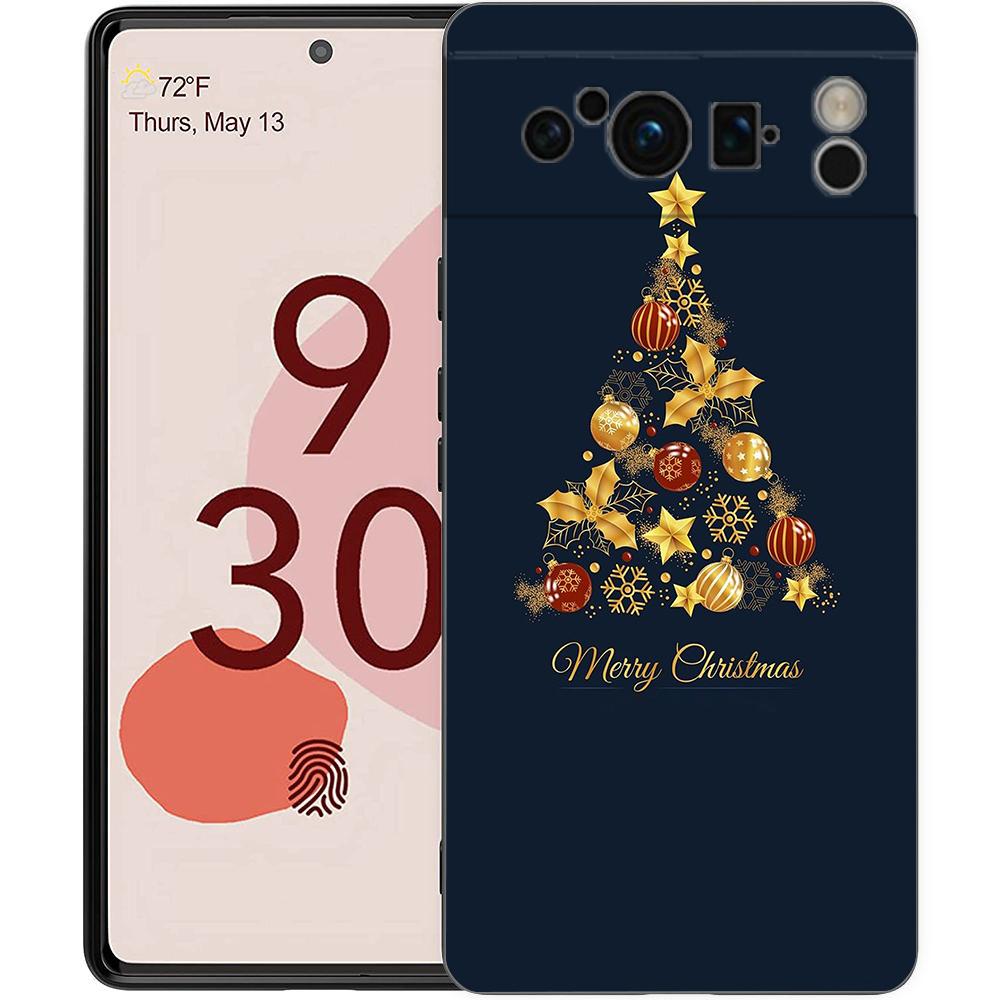 Merry Christmas Tree For Google Pixel 8 Pro Phone Case Pixel 9 Pro XL TPU Case Pixel 8 Pro 8A 7A 7 6A 6 Pro Soft Black Cover