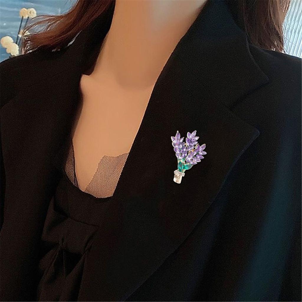 Fashionable Lapel Pin Jewelry Elegant Lavender Lapel Pin Accessory Unique Brooch Collar Pin Jewelry Ornament