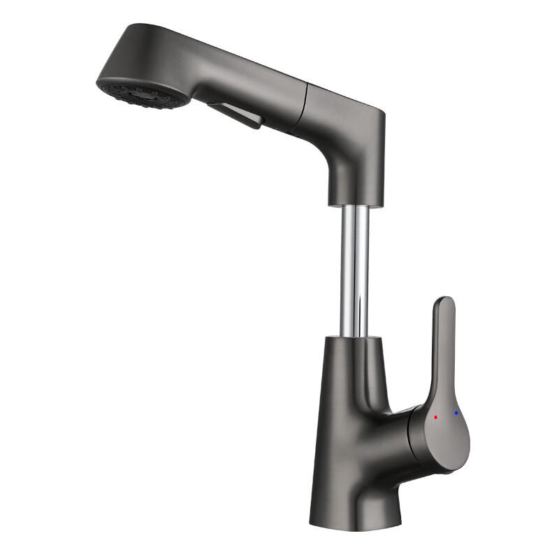 Выдвижной смеситель для раковины TLXT цвета Gunmetal Grey с ручным душем