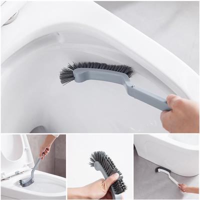 Semicircular Plastic Toilet Cleaning Brush Corner Rim Cleaner Bent Bowl Handle