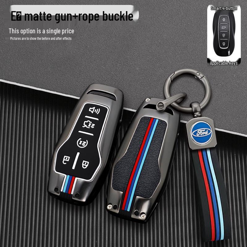 2018 Ford Taurus, Mustang, Raptor, F150, Explorer Key Case - Metal Shell with Buckle