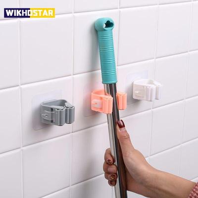 Wandmontierter Mopphalter, Home Organizer, Mopp-Besen-Aufbewahrungsregal, Regalaufhänger, Moppständer, Küche, Badezimmer, Saugnapf-Hängerohrhaken