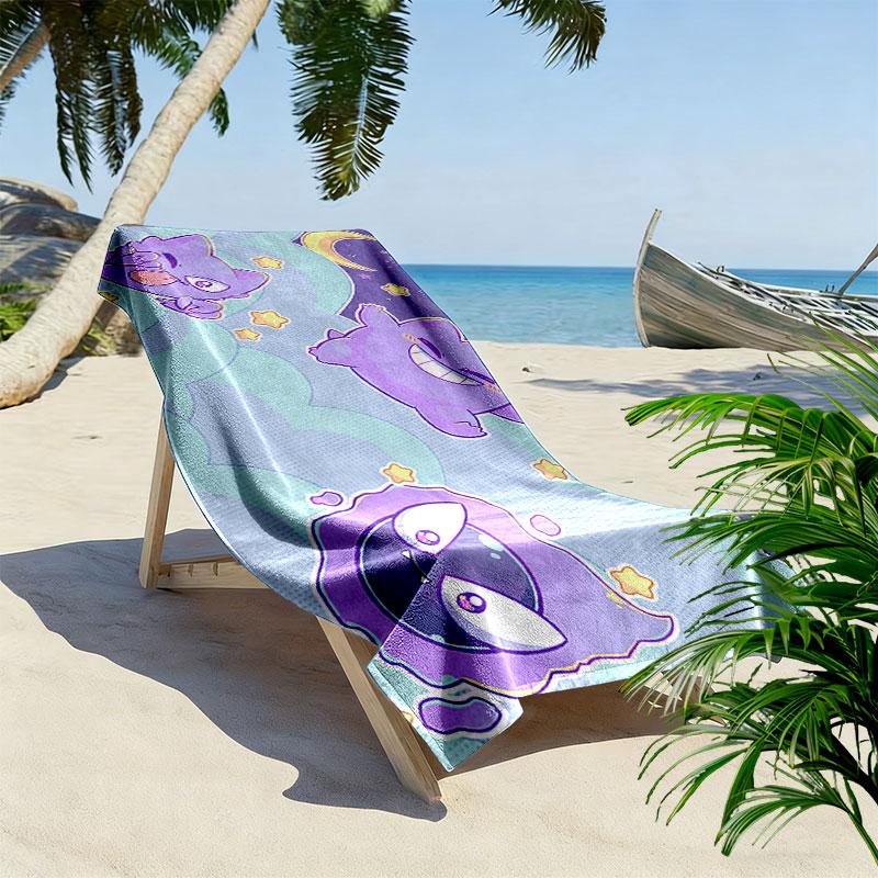 gengar cartoon Print Beach Towel, Large Soft Quick Dry Towel for Beach Camping Swimming