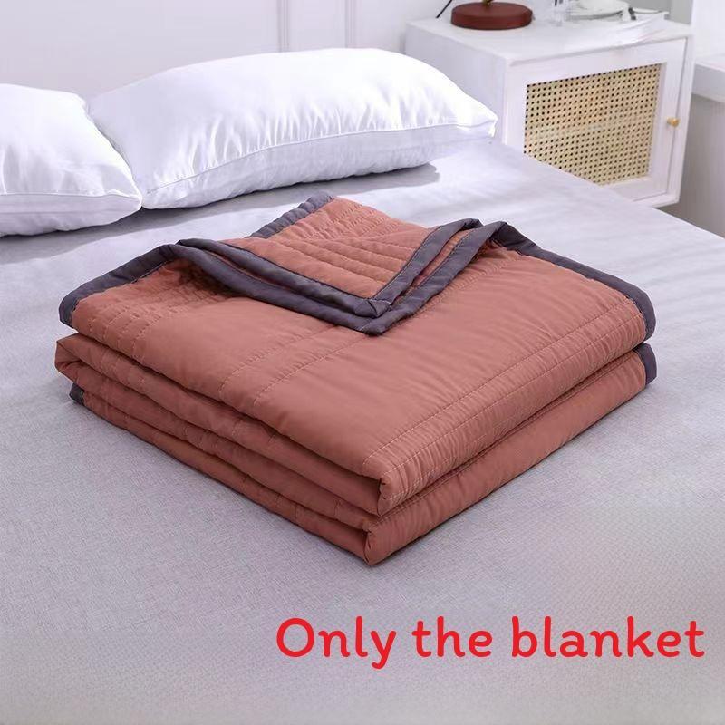 Color Solid Waterwashed Cotton Thin Summer Blanket For Home Children And