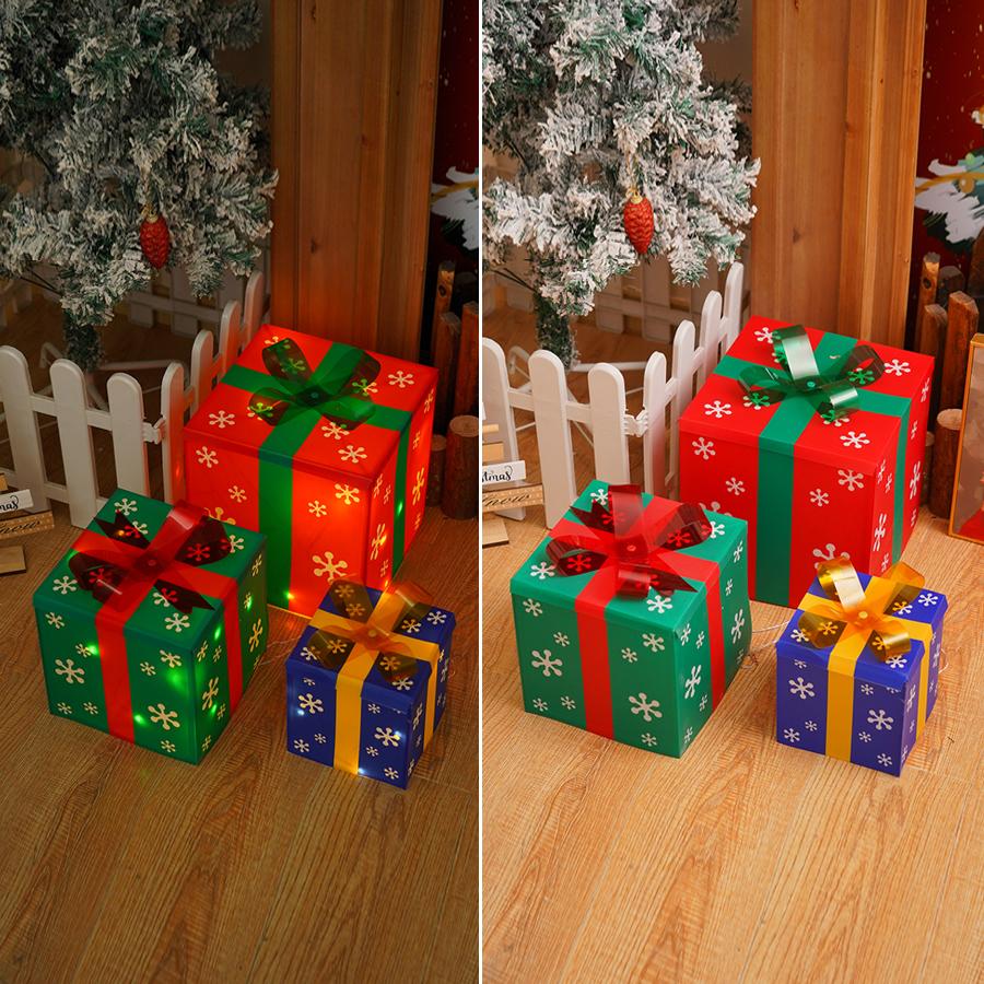 Christmas Luminous Gift Box Cross border Foldable Festival Party Decorations Props Atmosphere Lights Gifts Decorative Lights Style L-3