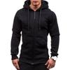 Men Hoodie Hooded Cardigan Zip Up Trendy Warm Pure Color Autumn Coat for Daily Wear