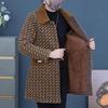 Autumn & Winter Fashionable Mid-Length Plaid Coat for Middle-Aged and Elderly Women