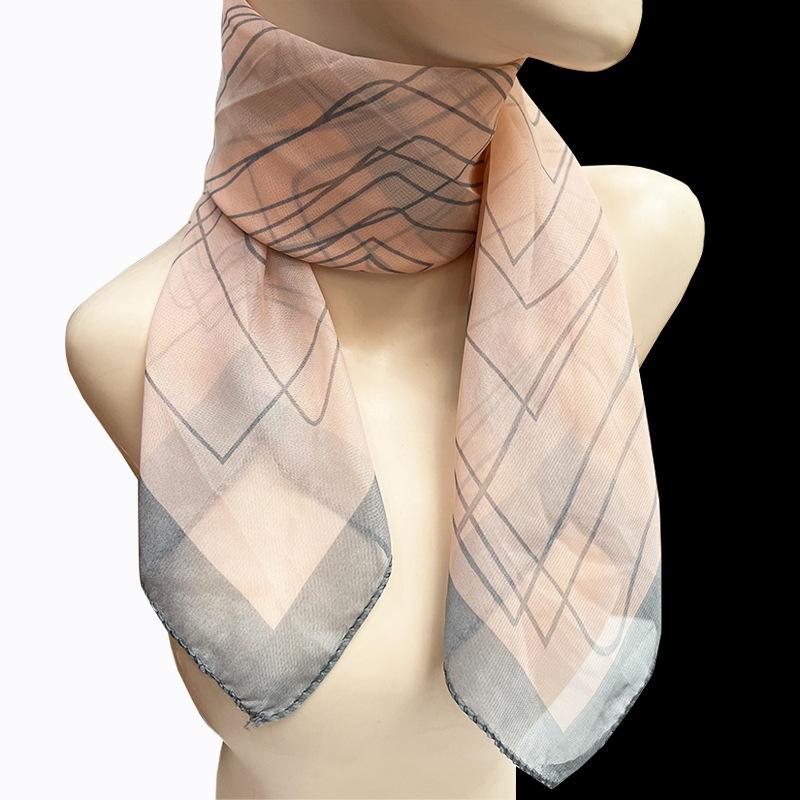 Spring and Autumn Women's Printed Square Scarf Printed Silk Scarf Square Scarf Sunscreen Scarf