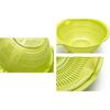 Fresh New Handled Strainer, Ball, Green, with Spouts on Both Sides, for Draining Noodles, Vegetables, and Mixing