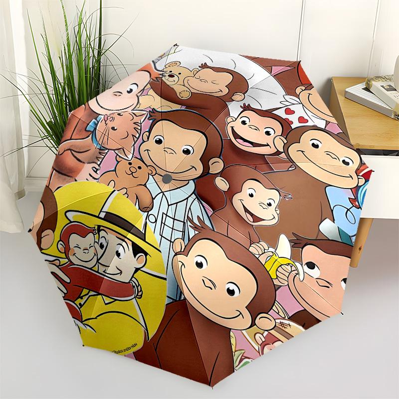 

Curious George, Monkey Automatic Opening and Closing, 8 rib Structure Portable Umbrella, Suitable for Men and Women in All Seasons Perfect