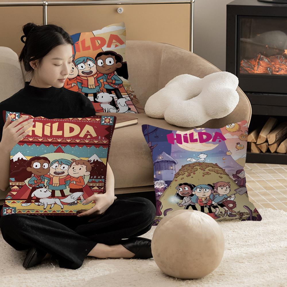 Animated TV Series H-Hilda Pillow Cushion Cover Pillowcase Living Room Sofa Home Decor Customized