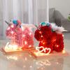 Licorne artificielle avec ailes 23x23CM, fleur en mousse PE, lapin Rose, cadeau de mariage, de saint-valentin, d'anniversaire, de Festival, boîte-cadeau pour petite amie
