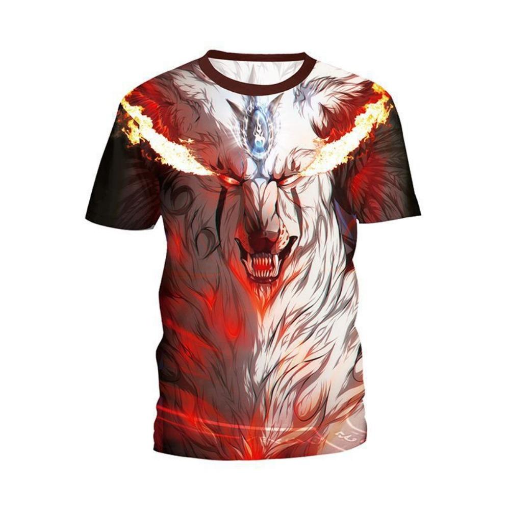 

Summer European and American new animal 3D printed men s sports and casual round neck short sleeved T-shirt 6XL