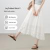 Women's Cotton Embroidered High-Waisted A-Line Midi Skirt