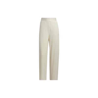 Pantalon Court Tricoté Uni Décontracté Bas Femme Blanc Cassé HR8394