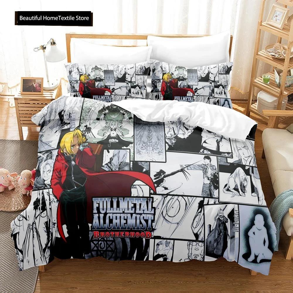 Fullmetal Alchemist Anime Bedding Set Duvet Cover Single Twin King Size Comforter Home Textile Bedroom Decor
