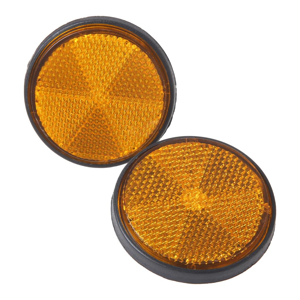 2Pcs Circular Motorcycle Reflector Night Reflective Warning Sticker Circular Self-Adhesive Reflector Safety Sign Signal Strip