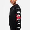 Jordan Logo Print Crew Neck Pullover Long Sleeve Sweatshirt Kids sweatshirt Black DV0870-010