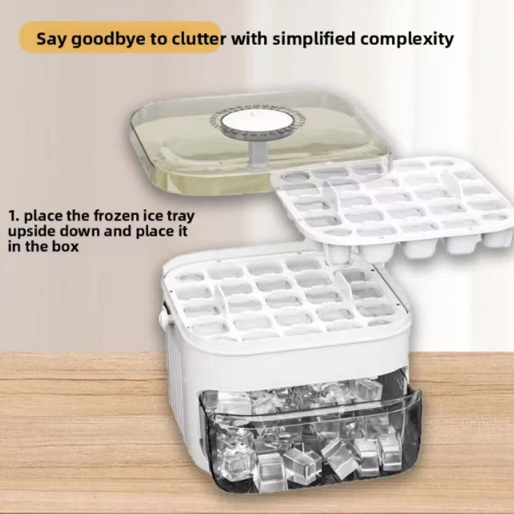 50-Cube Ice Maker with Easy Press Cap with Easy-press Lid Large Capacity Ice Cube Machine Reusable Food-grade Ice Cube Mold