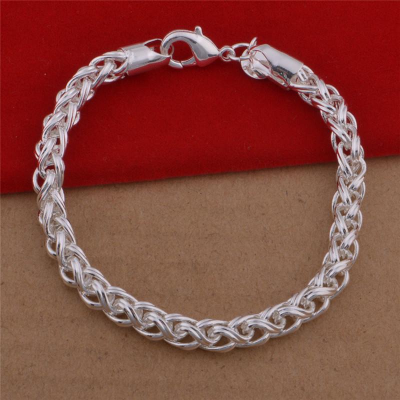 Herren verdrehte Creolenkette 20 Zoll einfache geometrische versilberte S925 Silber Halskette Schmuck