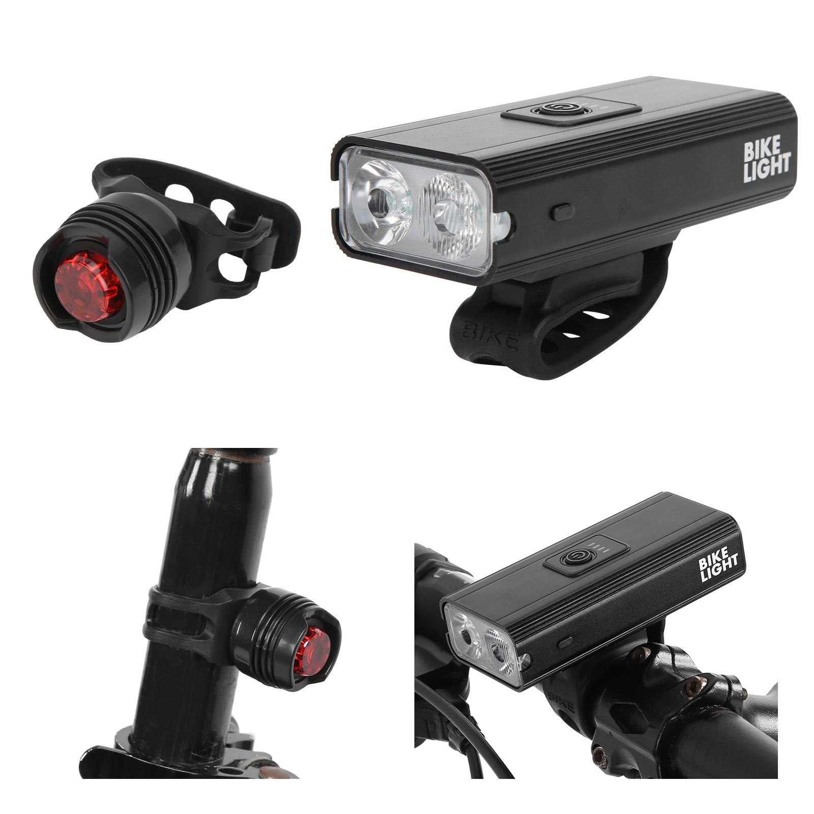 Bike Lights USB Rechargeable Bicycle Lights Front Headlight Rear Taillight Bike Accessory