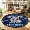 Round Rug Custom NameDallas Cowboys Pattern Non Slip Carpet Home Floor Decor