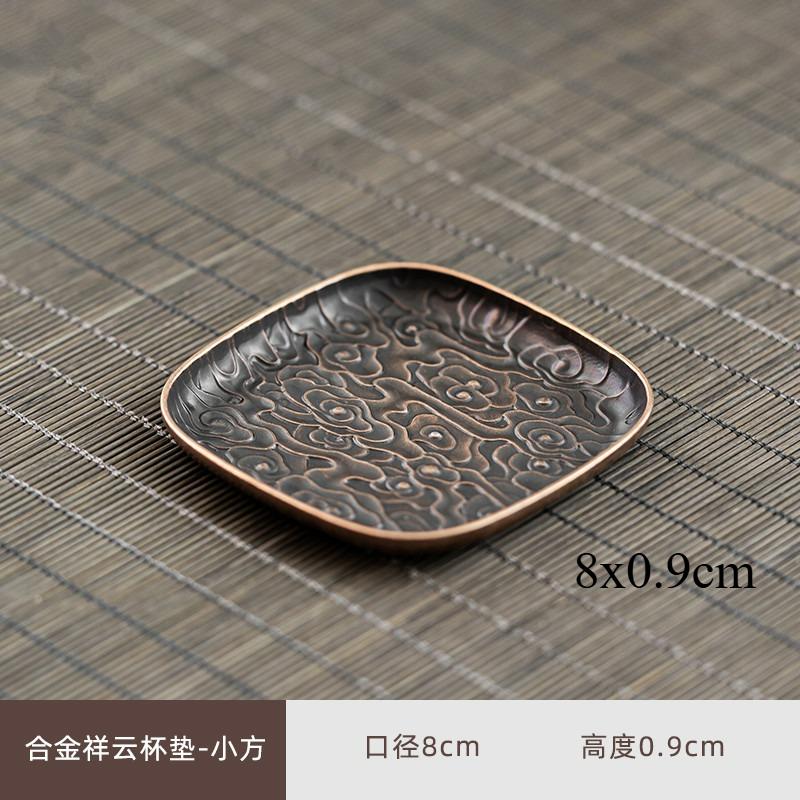 Retro Legierung Untersetzer Teetasse Tablett Rund Japanischer Stil Teewaren Zubehör Untersetzer Tassenhalter Matte Pad Kung Fu Teezeremonie