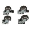 Set of 4 Heavy Duty Swivel Casters with Brakes Top Plate TPR Wheels 2inch