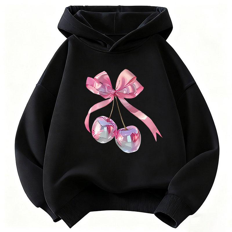 2026 Pink Bow Design Funny 90s Kids Hoodie Children's Sweatshirt Hoody Girls Autumn Winter Casual Hoodies