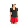 adidas Originals Camiseta de Cuello en V Color Block Ajustada para Mujer Tops Negro IU2416