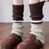 New Vintage Thickened Warm Leg Warmers Y2k Women Color Block Wool Knitted Long Socks Stacking Boot Cuffs New Design 2026