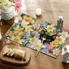 Artoid Mode Tulip Flowers Cat Spring Placemats Set of 4, 12x18 Inch Seasonal Summer Holiday Table Mats for Party Kitchen Dining Decoration