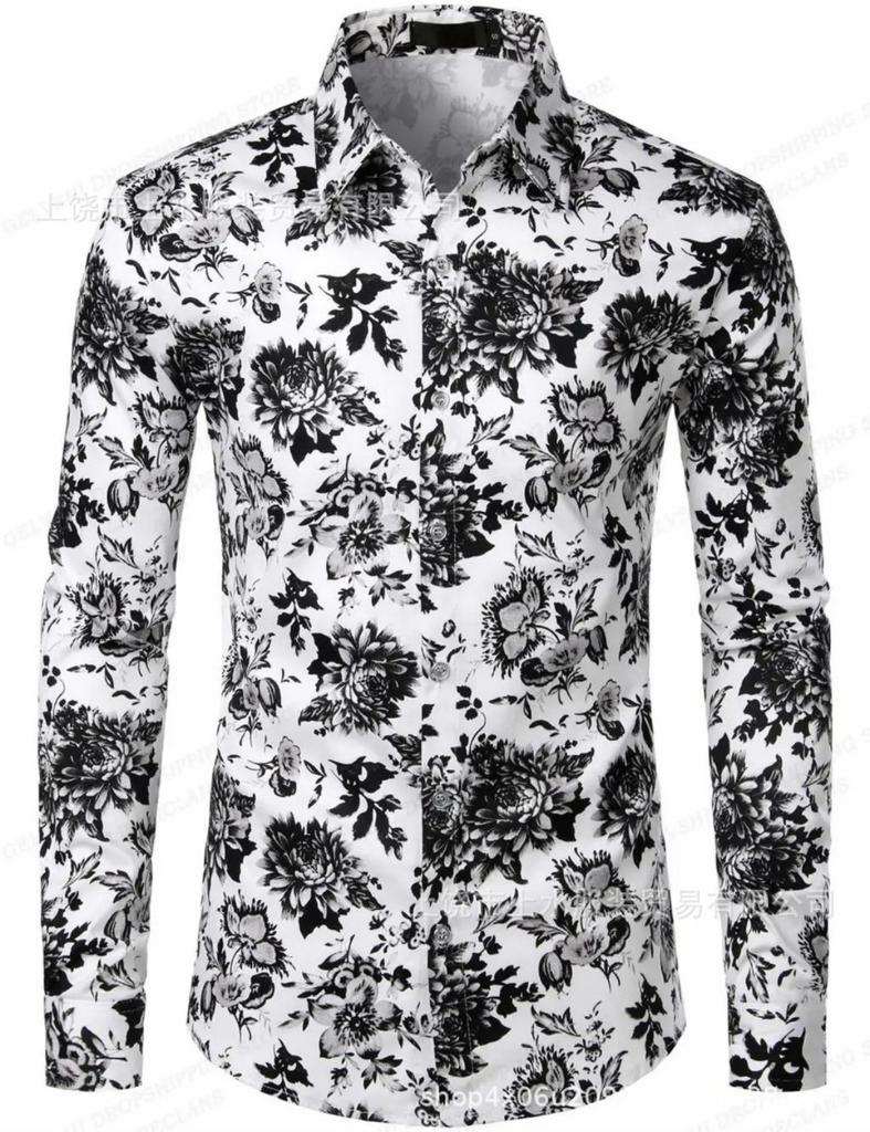 Stylish long-sleeve men's shirt with lion king print.