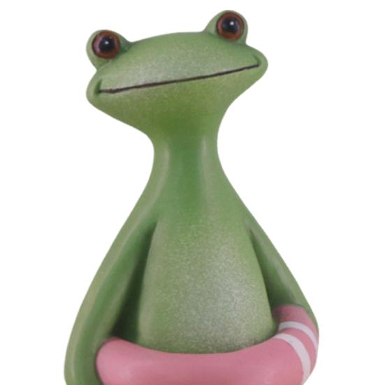 Vacation Frog Statue Resin Surfing Swimming Frog Ornament Collectible Frog Figurine Animal Sculpture for Garden Home Office Desk