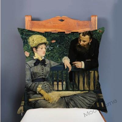 Edouard Manet World Famous Oil Painting Olympia Young Girls The Lunch Impressionism Sofa Pillow Case Gallery Art Cushion Cover