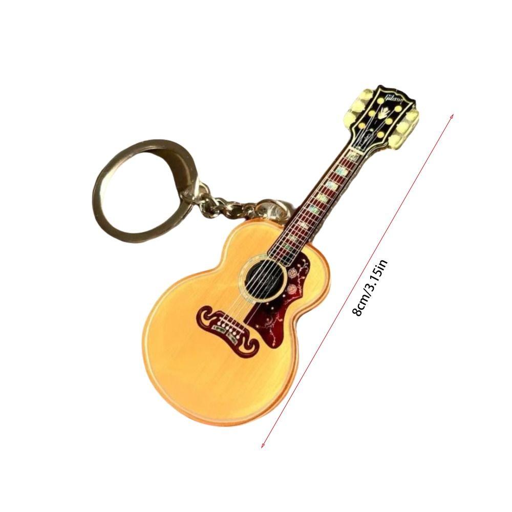 Vintage Style Wooden Guitar Charm Lightweight Acrylic Guitar Pendant Purses