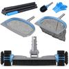 UIRWAY 6-in-1 Deluxe Swimming Pool Cleaning Kit - Includes Detachable Pool Brush, Deep Leaf Skimmer & Fine Mesh Net, Small Brush, Gloves, Adjustable