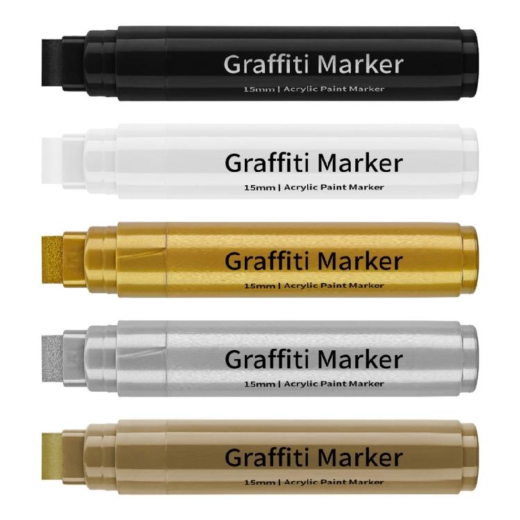 12 Pcs Paint Markers Drawing Pen Acrylic Marker 15mm Wide Acrylic Pen Graffiti Marker Craft Supplies for Kids Drawing