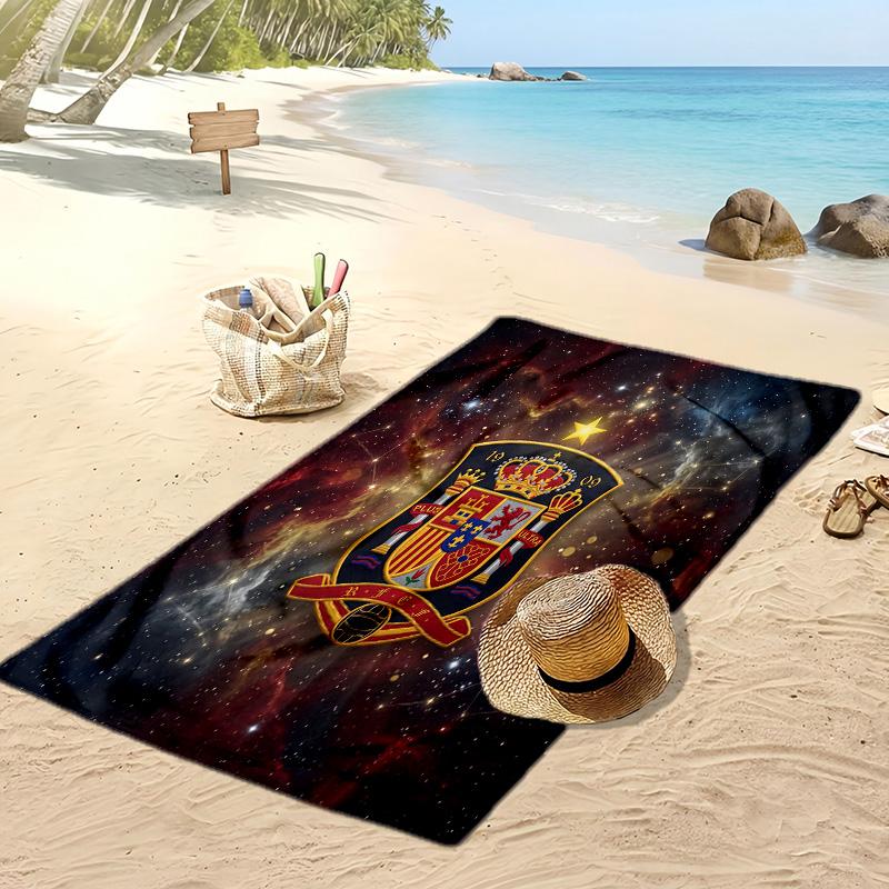 Spanien Fußball Druck Strandtuch Schnelltrocknend Super Saugfähig Weiches Badetuch für Schwimmen Strand Reisen Fan Souvenir Geschenk