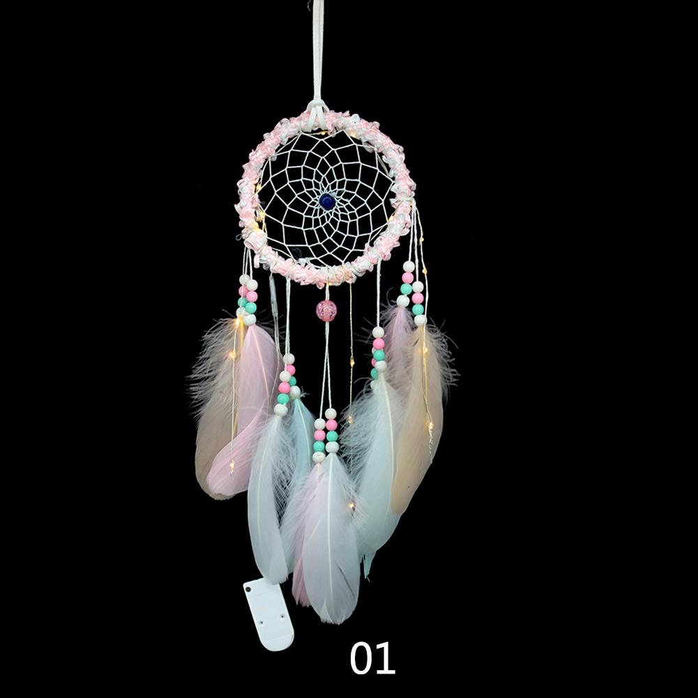 2025 Heart-shaped Lighted Dream Dream Catcher Hand Bohemian Style Handmade LED Lamp Wall Hanging Romantic Girly Heart Decoration
